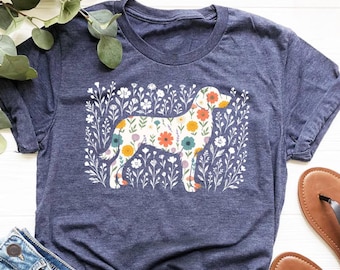 Floral Golden Retriever Shirt | Golden Dog Mom Shirt | Dog Owner Gift | Cute Golden Dog Shirt | Retriever Dog Shirt | Retriever Lover Gift