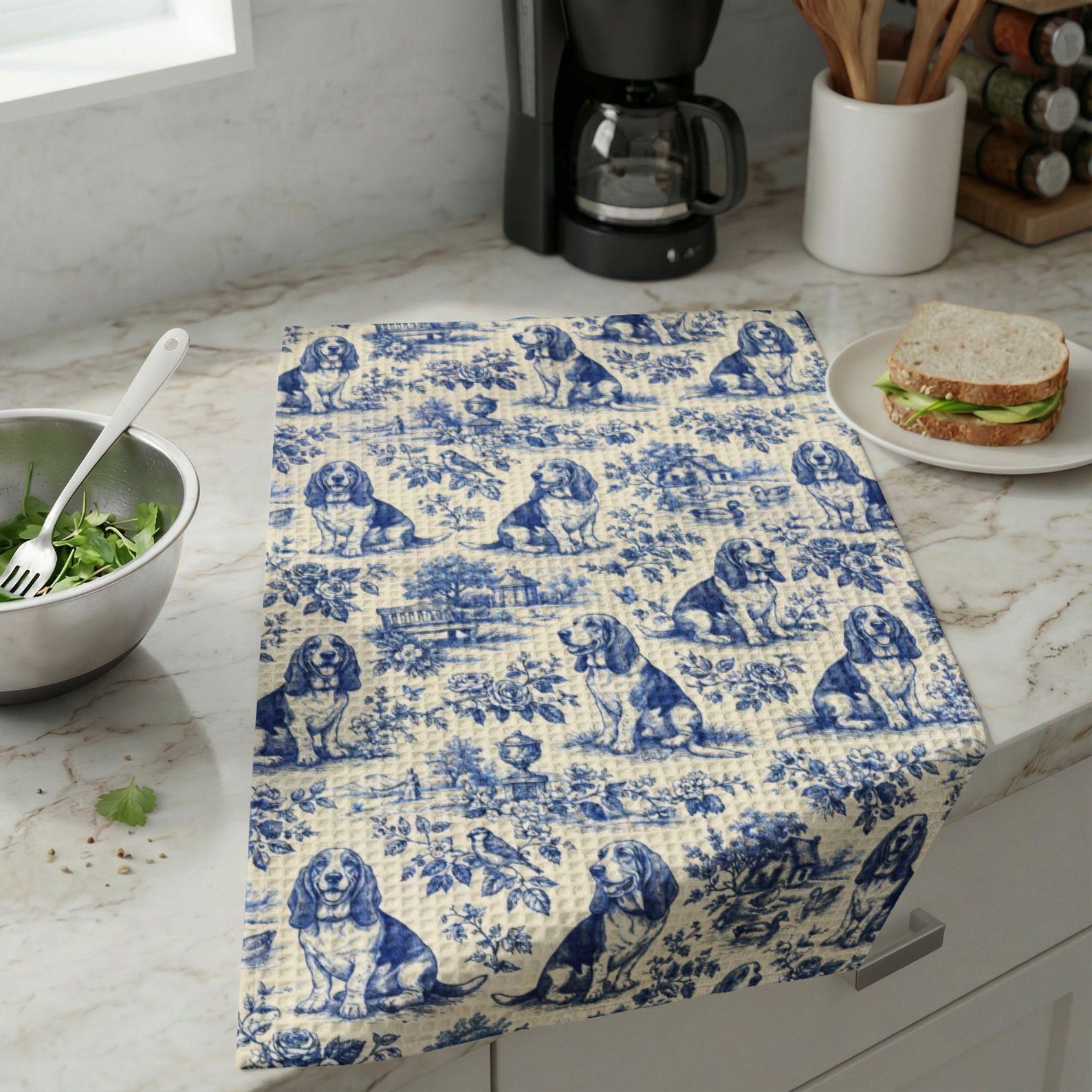 Basset Hound Kitchen Hand Towel