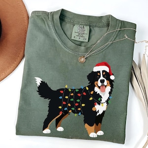 Comfort Farben Berner Sennenhund Weihnachten T-Shirt | Berner Hunde T-Shirt | Süsses Berner Hunde T-Shirt | Weihnachts Berner Sennenhund Shirt