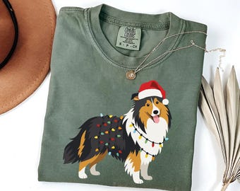 Sheltie Dog Christmas T-Shirt | Shetland Sheepdog Xmas Shirt | Xmas Sheltie Shirt | Cute Sheltie Gift | Shetland Sheepdog Lover Gifts