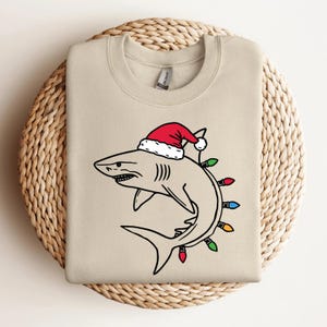 Christmas Shark Sweatshirt | Shark Lover Sweater | Santa Shark Crewneck | Shark Christmas Sweatshirt | Xmas Shark Gift | Sharks