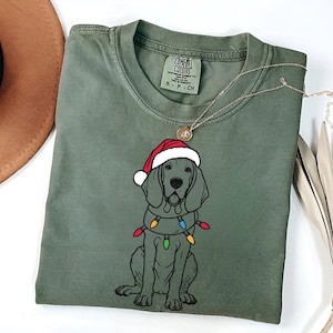 Comfort Colors Coonhound Christmas T-Shirt | Funny Dog Mom Gift | Coonhound Tee | Redbone Coonhound Shirt | Hound Dog Lover Shirt