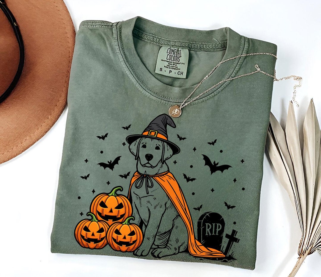 Halloween Labrador Shirt | Spooky Lab Witch T-shirt | Pumpkin Labrador ...