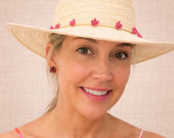 Handmade Leather Flowers - Floral Hatband boho, Artisan, Hat Accessory, Gift for Her