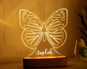 Custom Baby Night Light | Personalized Butterfly Nightlight With Name | Child Bedroom | Newborn Gift | Mom Gifts  | Nursery Decor