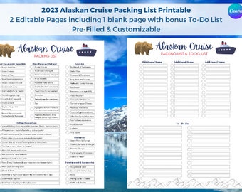 Ultimate Alaskan Cruise Packing List - Download Now - Editable & Printable