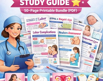 Guía de estudio de enfermería de maternidad y obstetricia / Paquete imprimible de 50 páginas (descarga en PDF)
