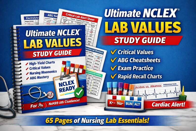 NCLEX Nursing Lab Values & Pharmacology Cheat Sheet PDF | RN Exam Prep ...