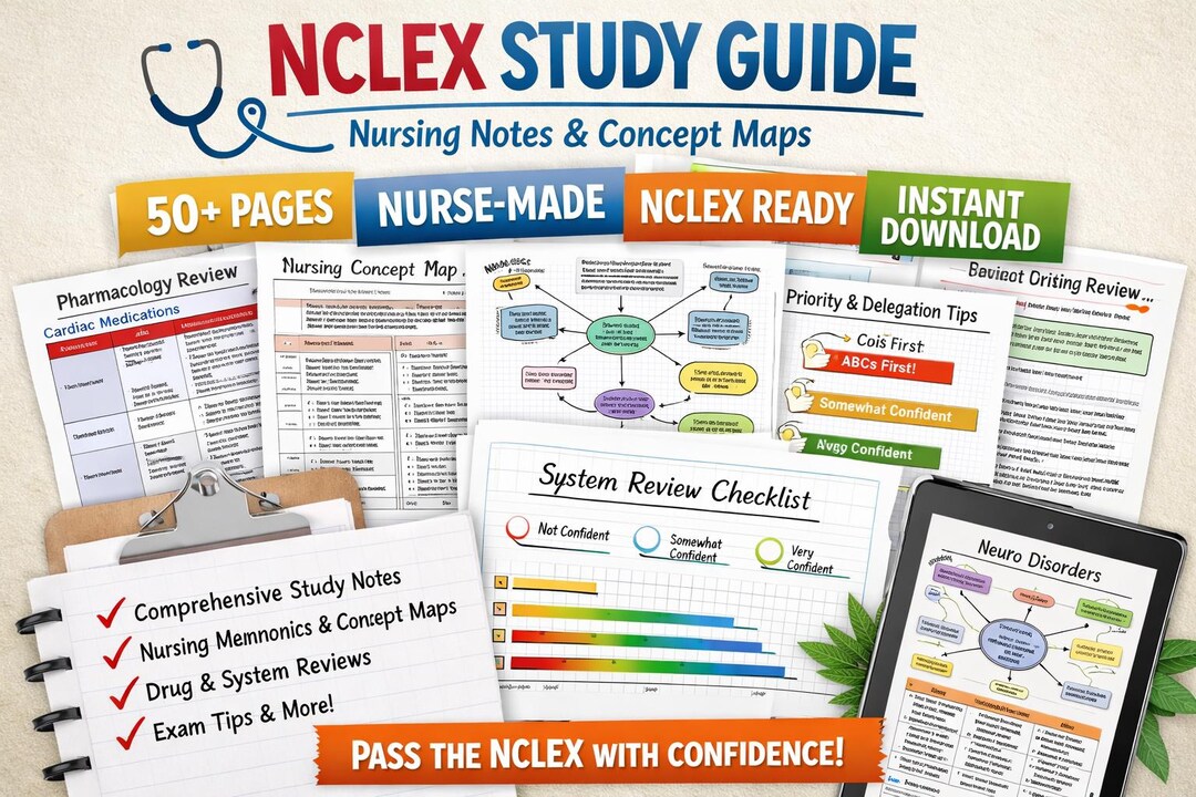 NCLEX Study Guide PDF | Nursing Notes, Concept Maps, Study Plan ...