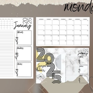 Printable Calendar 2025 Monthly Planner 2025 A4 Letter - Etsy