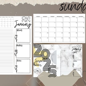 Printable Calendar 2025 Monthly Planner 2025 A4 Letter - Etsy