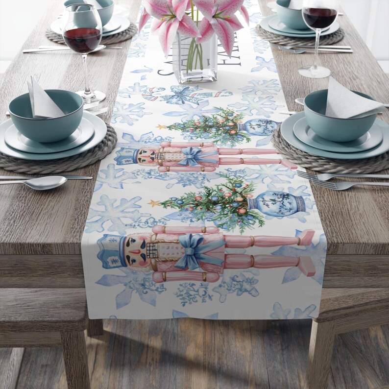 Personalized Nutcracker Preppy Chic Chinoiserie Table Runner, Preppy ...