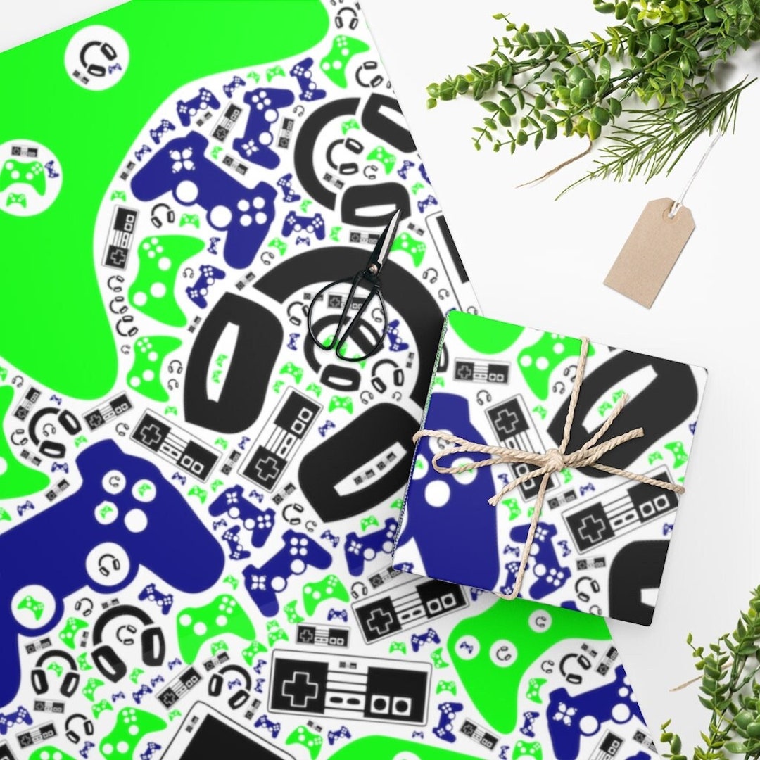 Video Game Wrapping Paper Gamer Wrapping Paper Gift Wrap Etsy