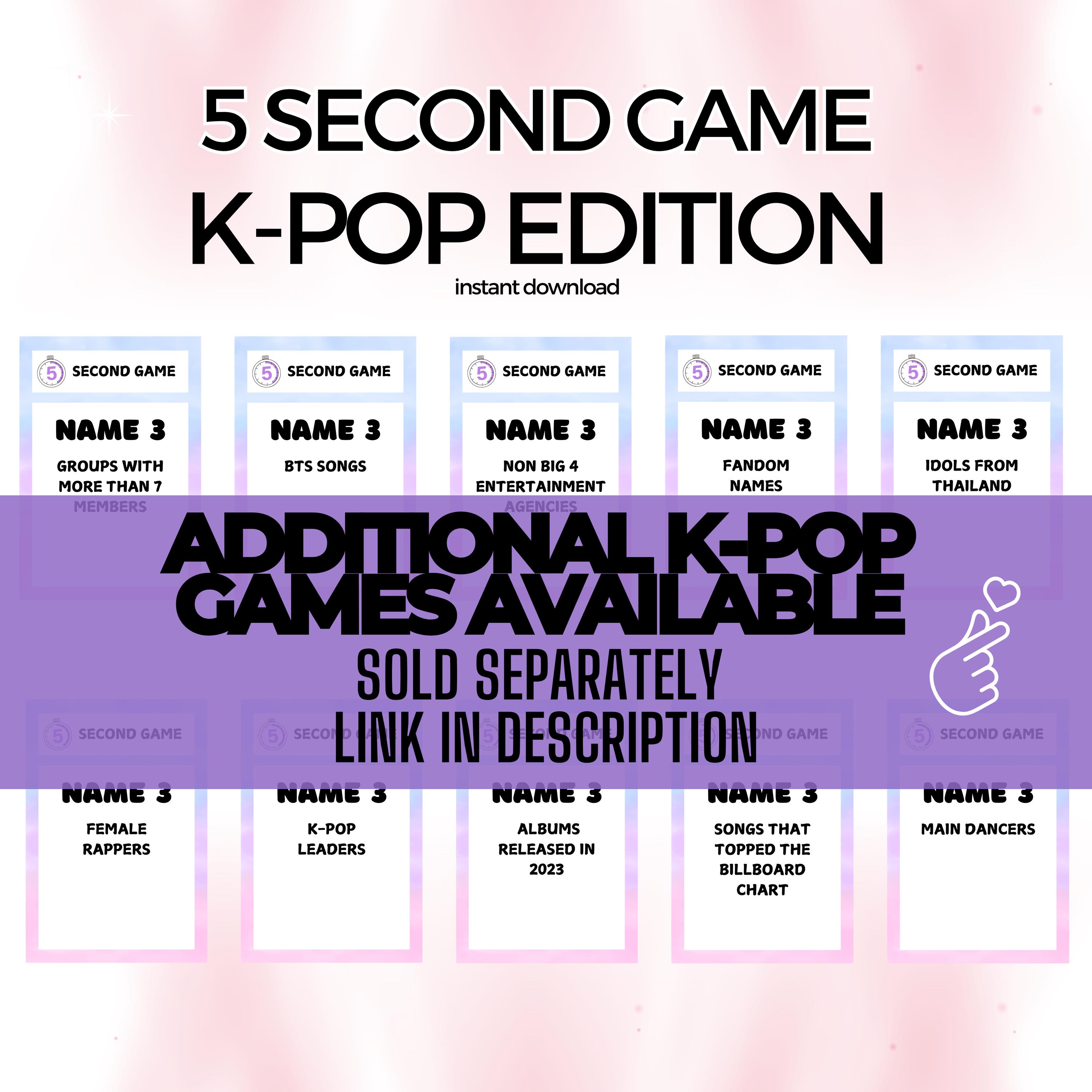 Printable K-pop Bingo Game, Multistan Edition – 50 Card Set, Digital ...
