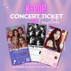 Bearbeitbare K-Pop-Konzertkartenvorlage, benutzerdefinierte Konzertkarte, personalisierte Geschenkidee für K-Pop-Stans, Geburtstagsüberraschung, DIY-Veranstaltungskarte,