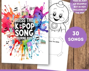 Guess the K-Pop Song Coloring Pages | 30 Kpop Songs | Fun K-Pop trivia and art activity for true fans | Korean Pop Music