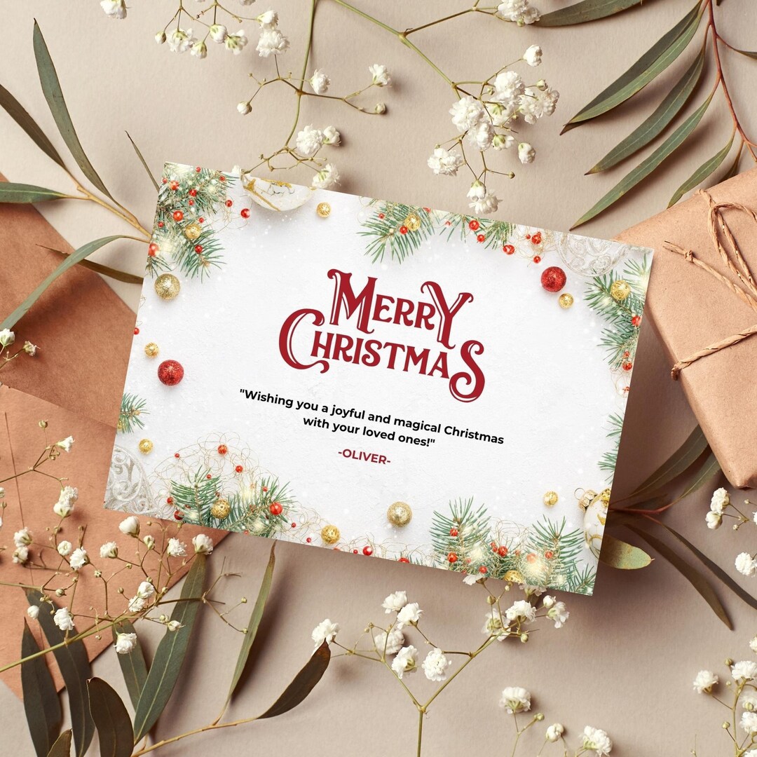 Christmas Cards Template, Christmas Card Template, Printable Christmas ...