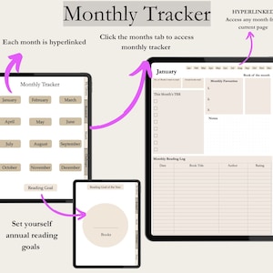 Digital Reading Journal, Reading Log, Book Tracker, Reading List, Goodnotes Journal, Digital Bookshelf, Reading Planner for iPad image 3