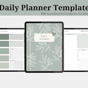 Szablon cyfrowego planera dziennego | Planer bez daty | Planer tygodniowy | Planer Goodnotes | Cyfrowy planer PDF | Notability | Planer iPada