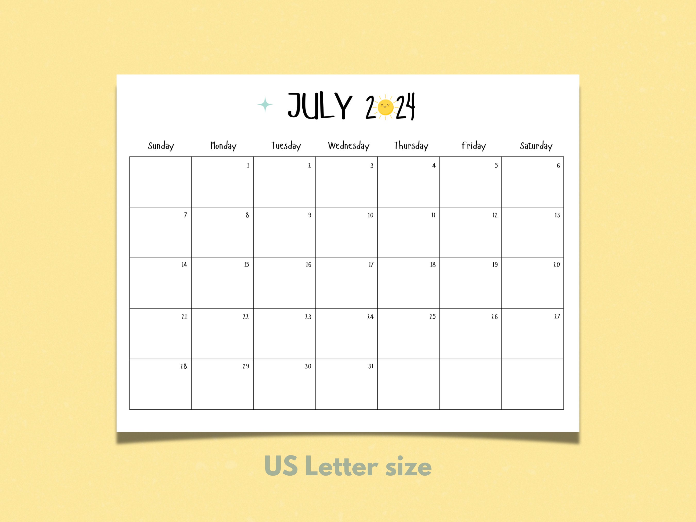 Editable SUMMER Calendar 2024, June, July, August, Printable Summer Fun ...