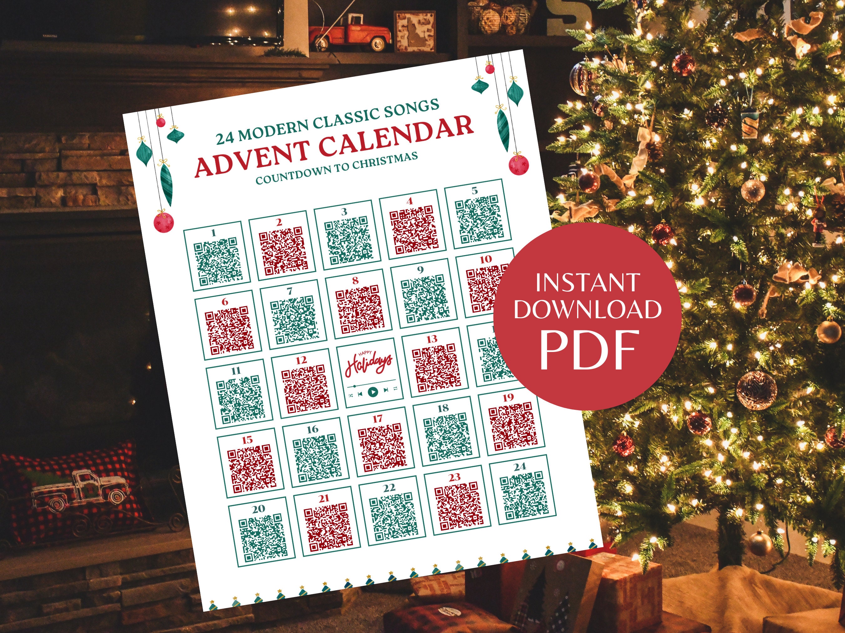 Christmas Countdown Playlist QR Code Christmas Modern Classic Songs