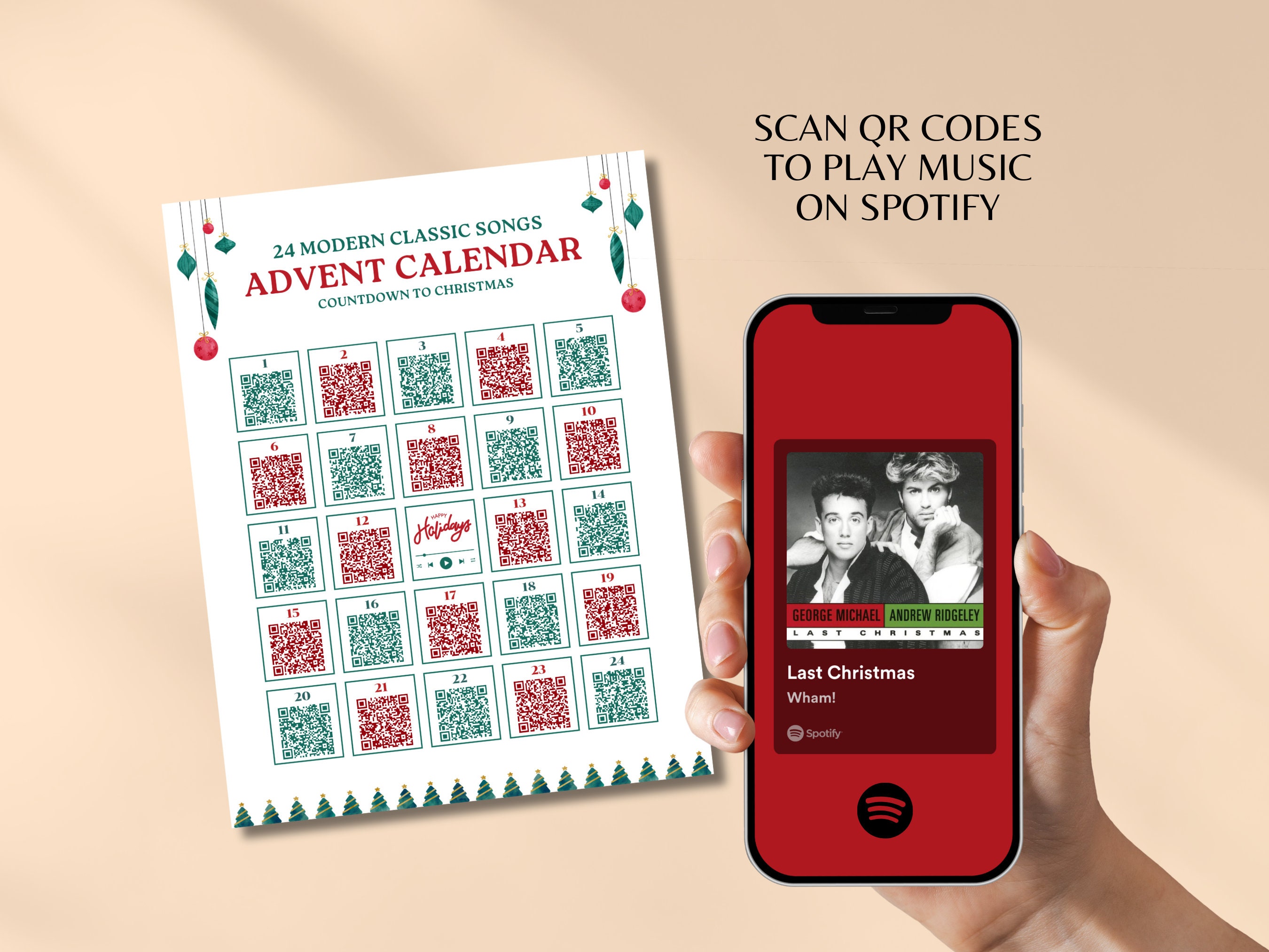 Christmas Countdown Playlist QR Code Christmas Modern Classic Songs