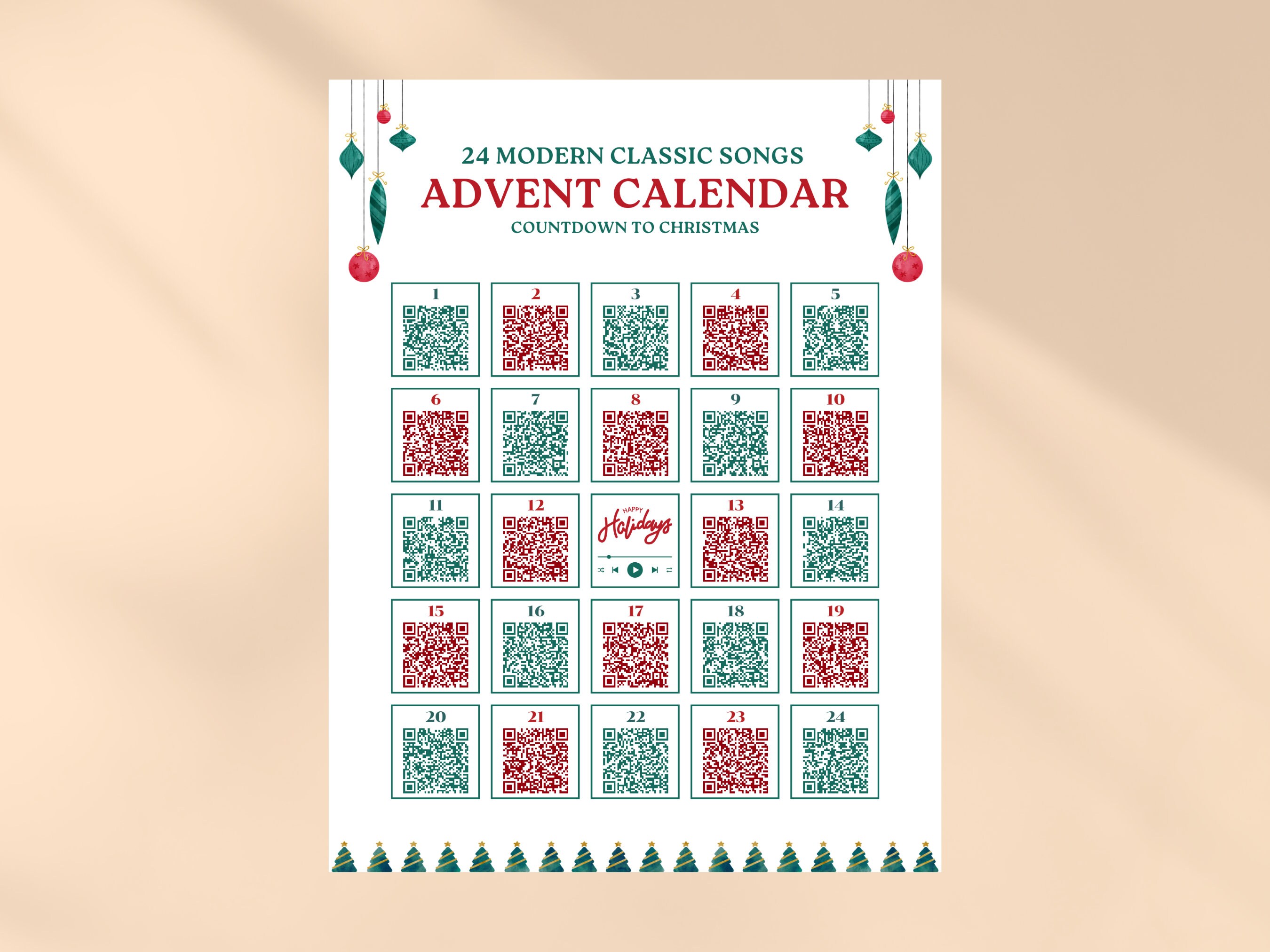 Christmas Countdown Playlist QR Code Christmas Modern Classic Songs