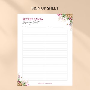 Secret Santa Sign up Sheet Editable - Il 300x300.5463322866 25a7 
