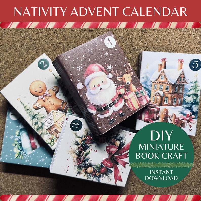 Printable Miniature Book Christmas Advent Calendar for Kids - Etsy