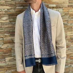Men&#39;s 100% Silk Scarf - Made in Italy - Gift for men