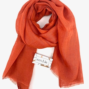 Linen scarf, linen scarf, linen stole for women or men, Large size, 100% pure natural linen, Women's fashion and trend, Gift for women or men