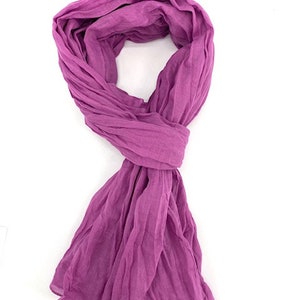 Foulard chèche coton uni pour homme ou femme image 6