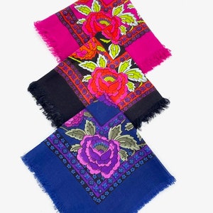 Women's scarf, shawl, viscose flower scarf image 4