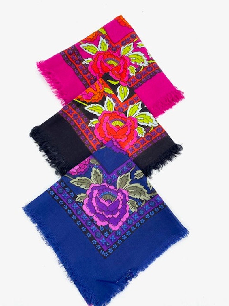 Women's scarf, shawl, viscose flower scarf image 4