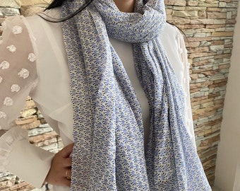 Écharpe, Chèche, foulard Femme, 100% coton, Cadeau femme