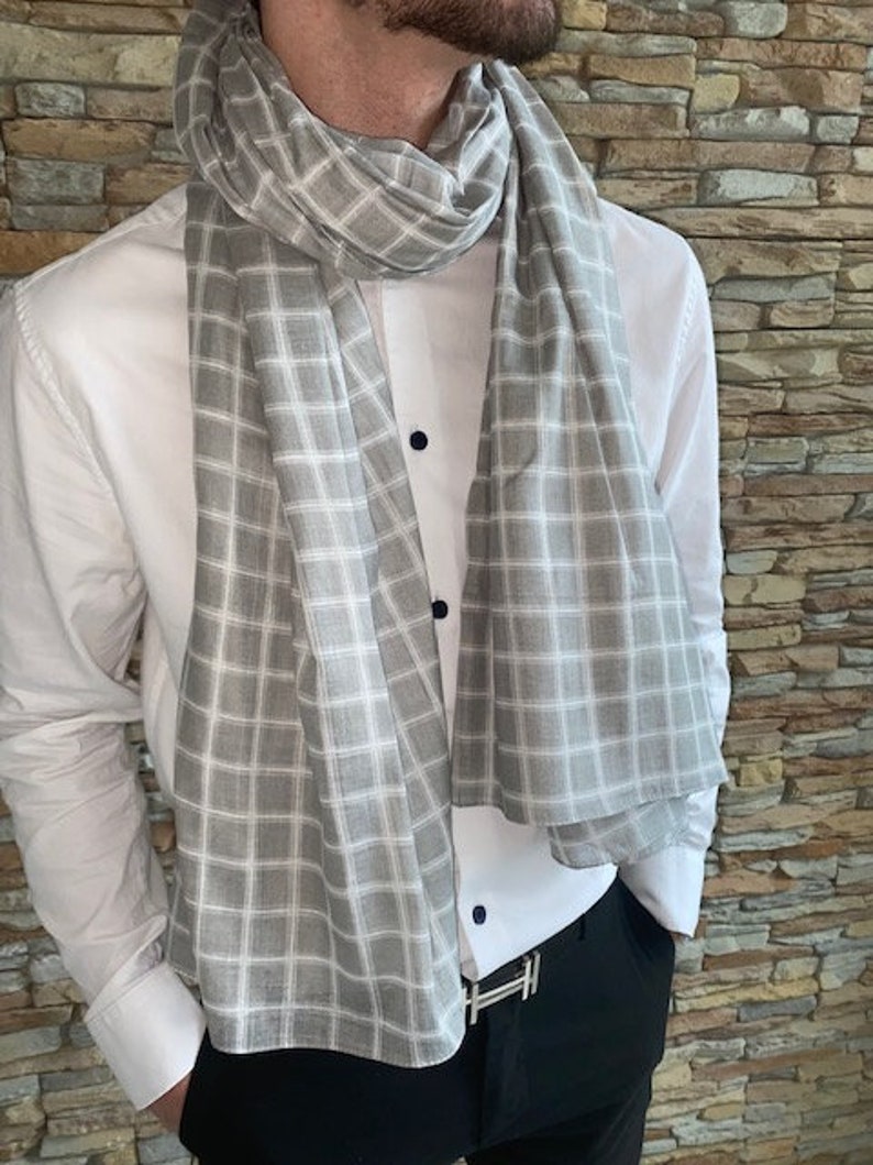 Echarpe pour homme, Chèche, foulard homme, coton, cadeau image 3