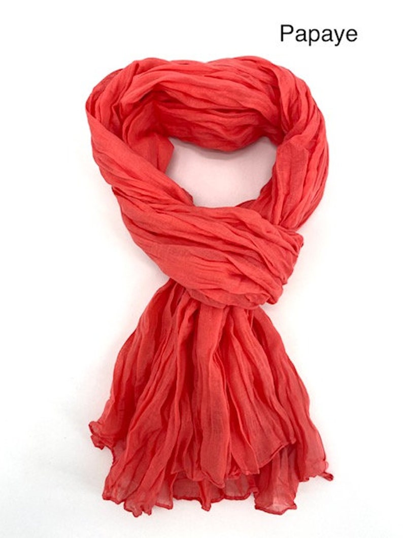 Foulard chèche coton uni pour homme ou femme image 4