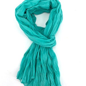 Foulard chèche coton uni pour homme ou femme image 8