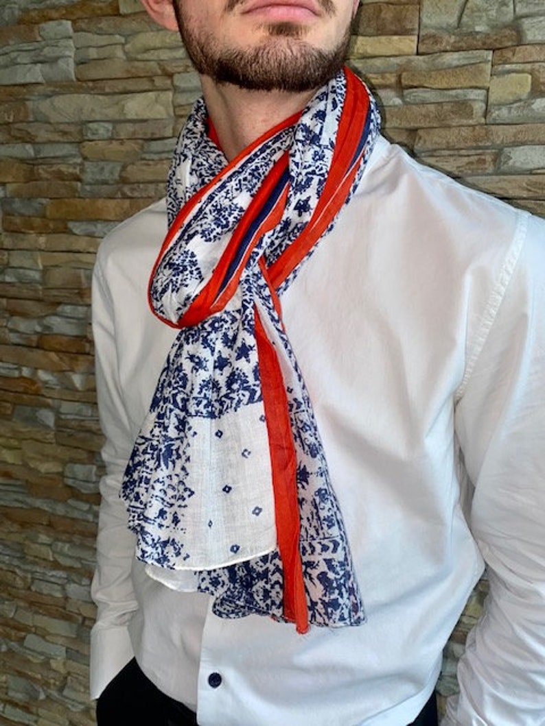 Echarpe pour homme, Chèche, foulard homme, coton, cadeau image 1