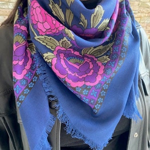 Women's scarf, shawl, viscose flower scarf image 1