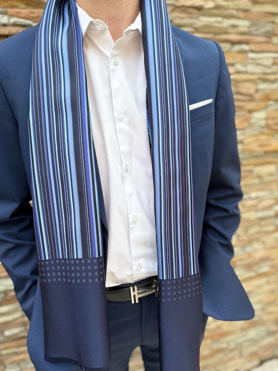Men's 100% Silk Scarf - Made in Italy - Gift for Men