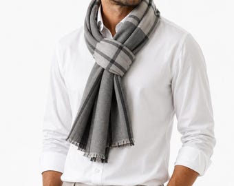 Herrenschal – 70 x 180 cm – Eleganter Herrenschal – Geschenkidee für Ihn – Modisches Accessoire für Herren – Trend 2026