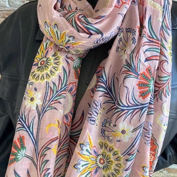 Écharpe, Chèche, foulard Femme, 100% coton, Cadeau femme