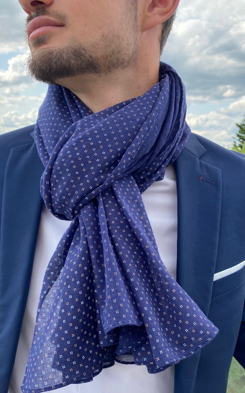 Echarpe, Chèche, foulard homme, coton 画像 1