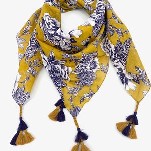 Écharpe, Chèche, foulard Femme, coton, Cadeau femme image 4