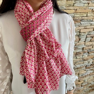 Scarf, Cheche, Women's scarf, 100% cotton, Women's gift image 1