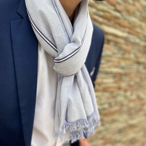 Lässiger schicker Herrenschal, Baumwolle, trendige Herrenmode, Geschenk für Männer