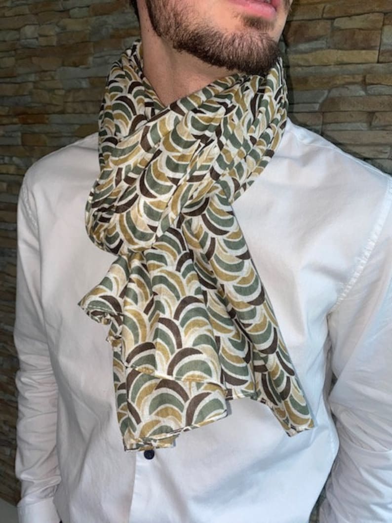 Echarpe pour homme, Chèche, foulard homme, coton, cadeau image 4