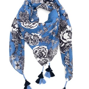 Écharpe, Chèche, foulard Femme, coton, Cadeau femme image 3