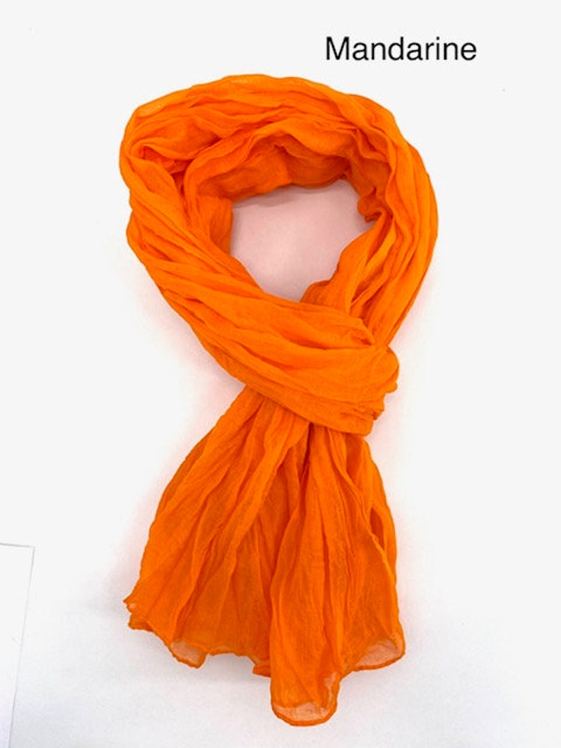 Foulard chèche coton uni pour homme ou femme image 10